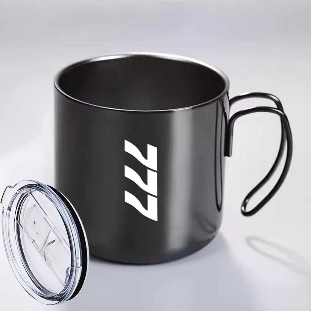 Boeing 777 Text Designed Stainless Steel Portable Mugs