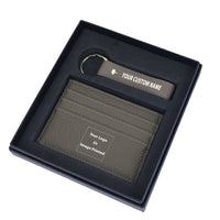 Thumbnail for Your Custom Design & Image & Logo & Text Design Genuine Leather Cardholder Key Ring Gift Box Set