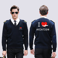 Thumbnail for I Love Aviation Designed Wool Pilot Sweaters