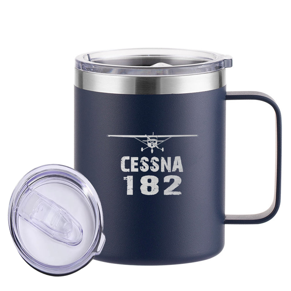 Cessna 182 & Plane Designed Stainless Steel Laser Engraved Mugs