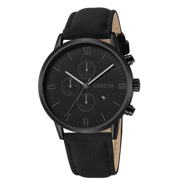 Quartz Watch Men Roman Dial Watch Fashion Round Date Quartz Watch