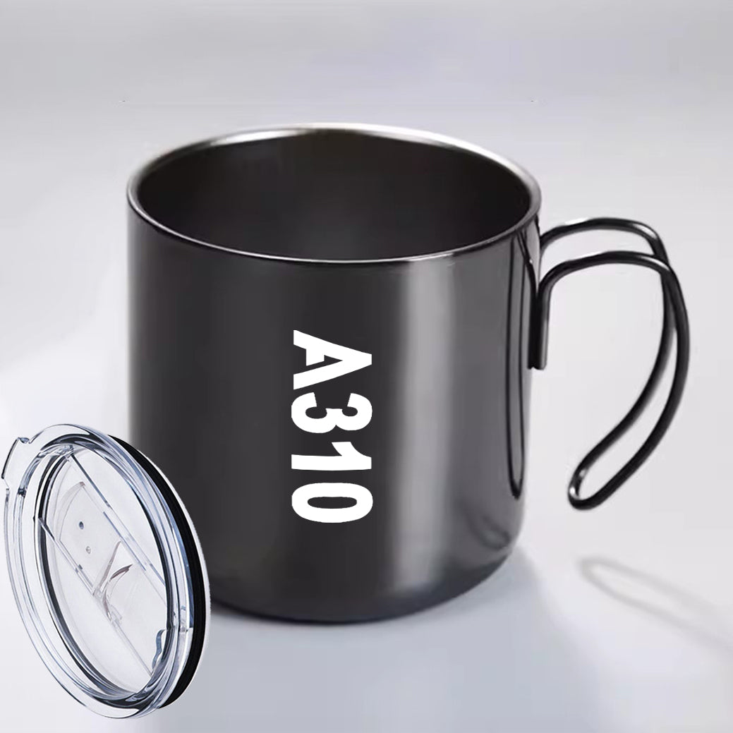 A310 Text Designed Stainless Steel Portable Mugs