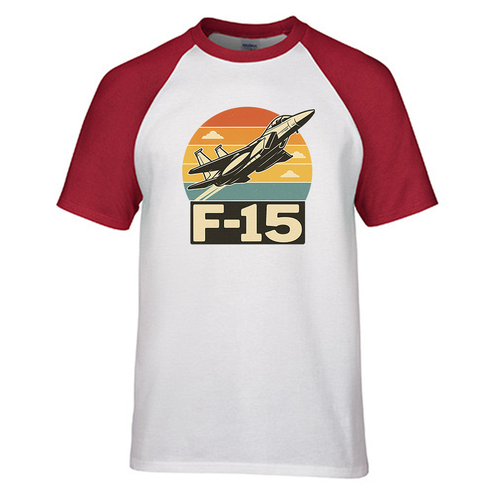 Retro Fighter Jet F15 Designed Raglan T-Shirts