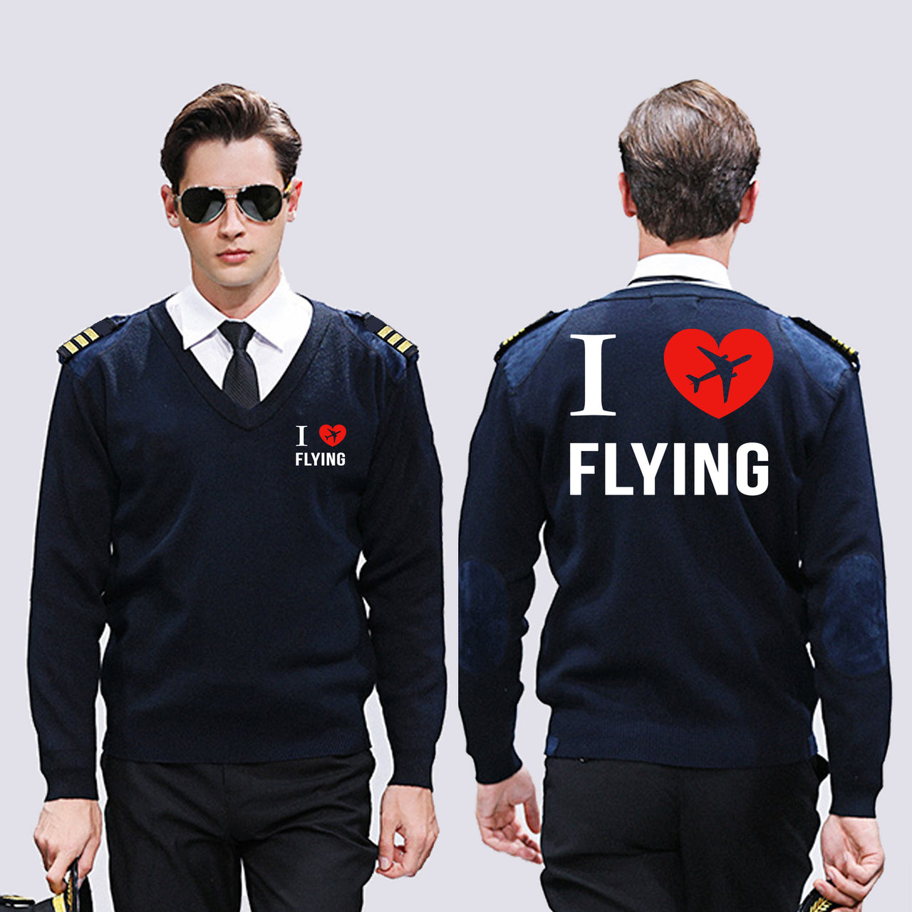 I Love Flying Designed Wool Pilot Sweaters