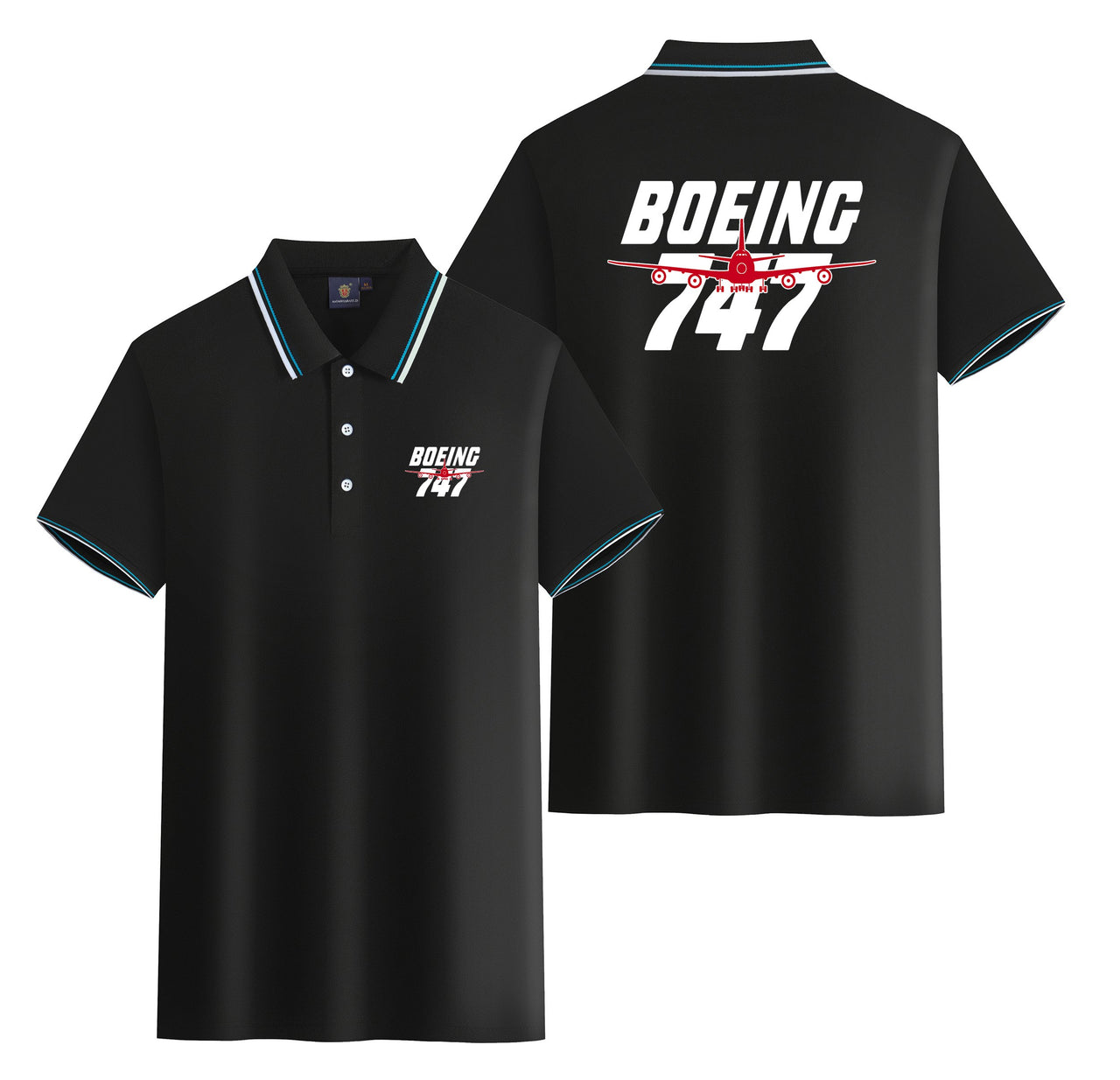 Amazing Boeing 747 Designed Stylish Polo T-Shirts (Double-Side)