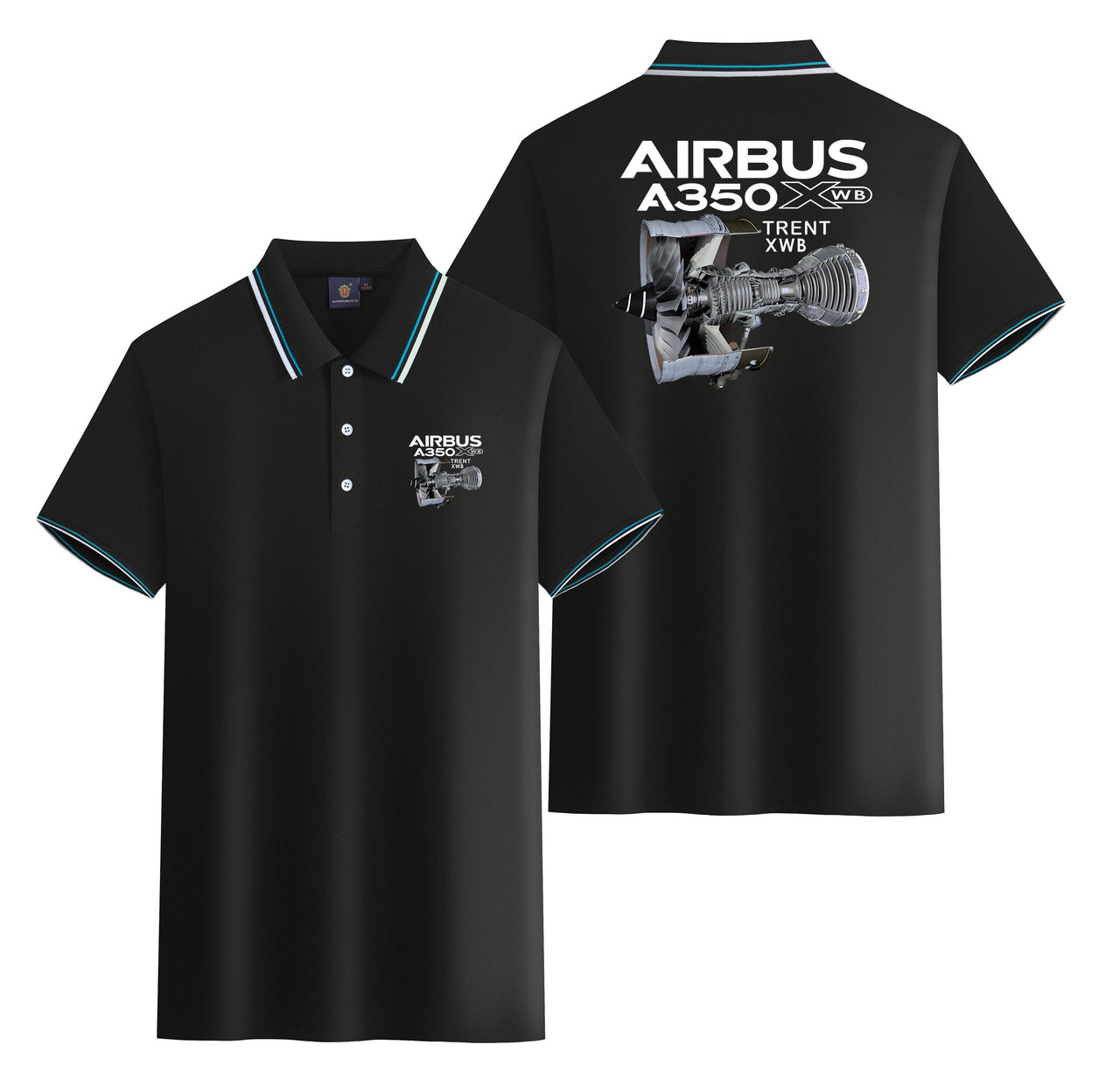 Airbus A350 & Trent Wxb Engine Designed Stylish Polo T-Shirts (Double-Side)