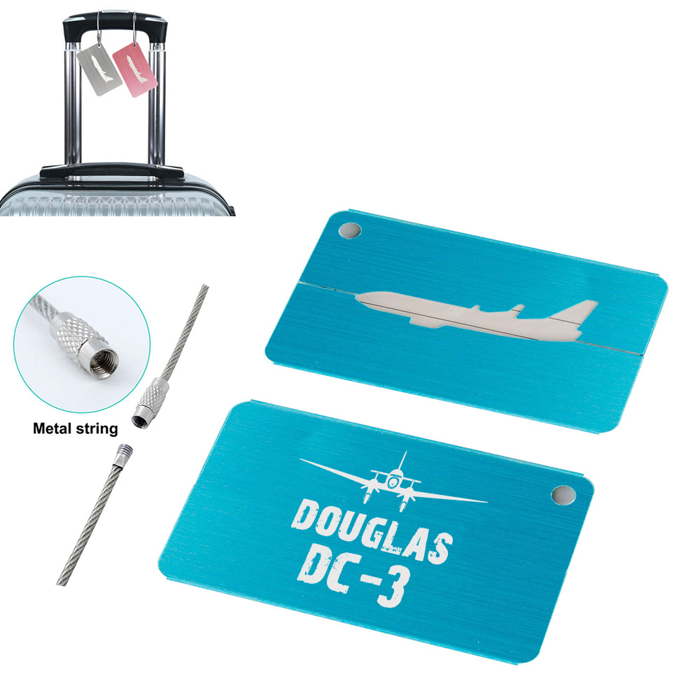 Douglas DC-3 & Plane Designed Aluminum Airplane Luggage Tags