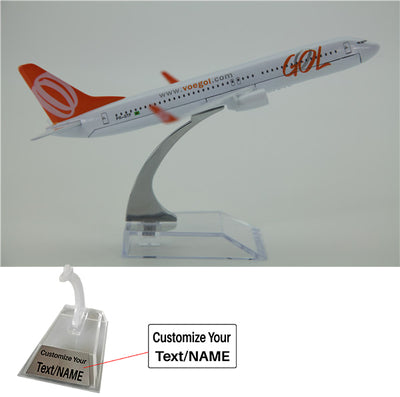 GOL Boeing 737 Airplane Model (16CM) aviation themed 16-18cm scale model aircraft, diecast metal.