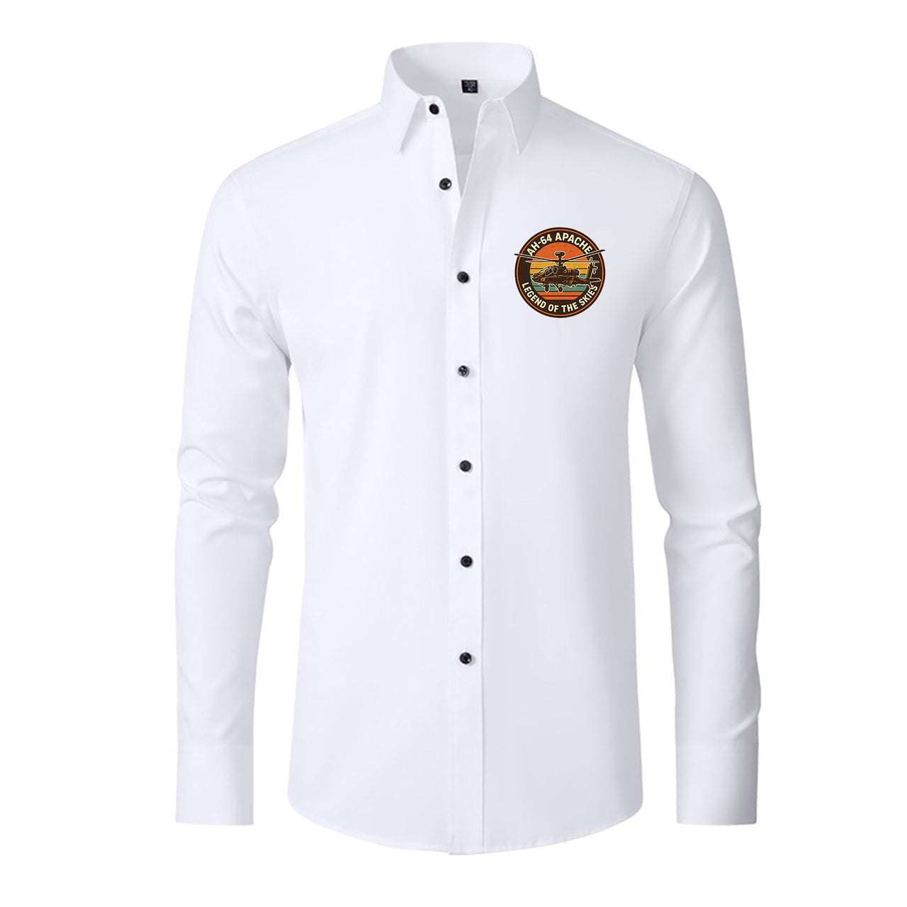Retro Apache AH-64 Designed Long Sleeve Shirts