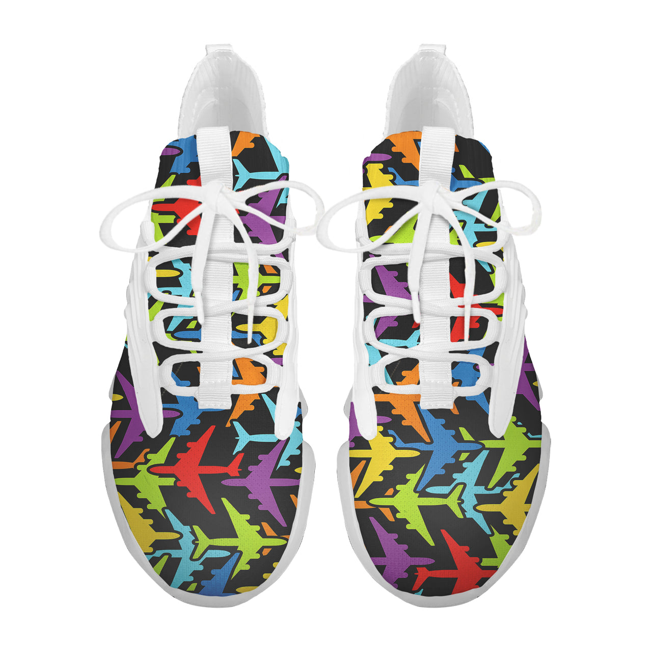 Super Colourful Airplanes Designed Fashion Running Shoes