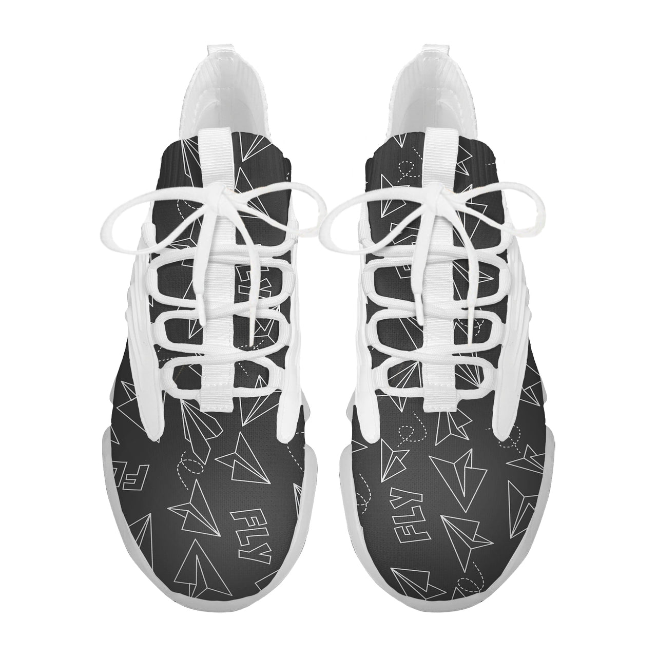 Paper Airplane & Fly (Gray) Designed Fashion Running Shoes