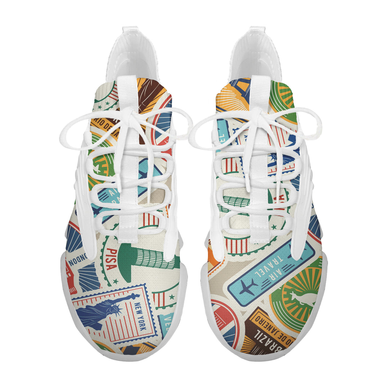 Travel Stickers Designed Fashion Running Shoes