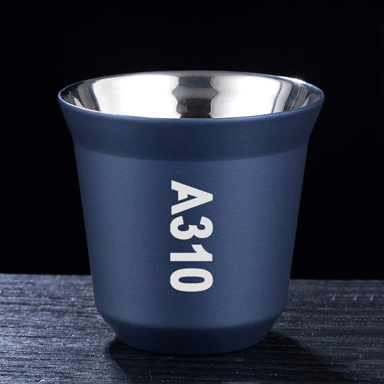 A310 Text Designed Double Wall Stainless Steel Coffee Mugs