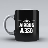 Thumbnail for Airbus A350 & Plane Designed Ceramic White Mugs