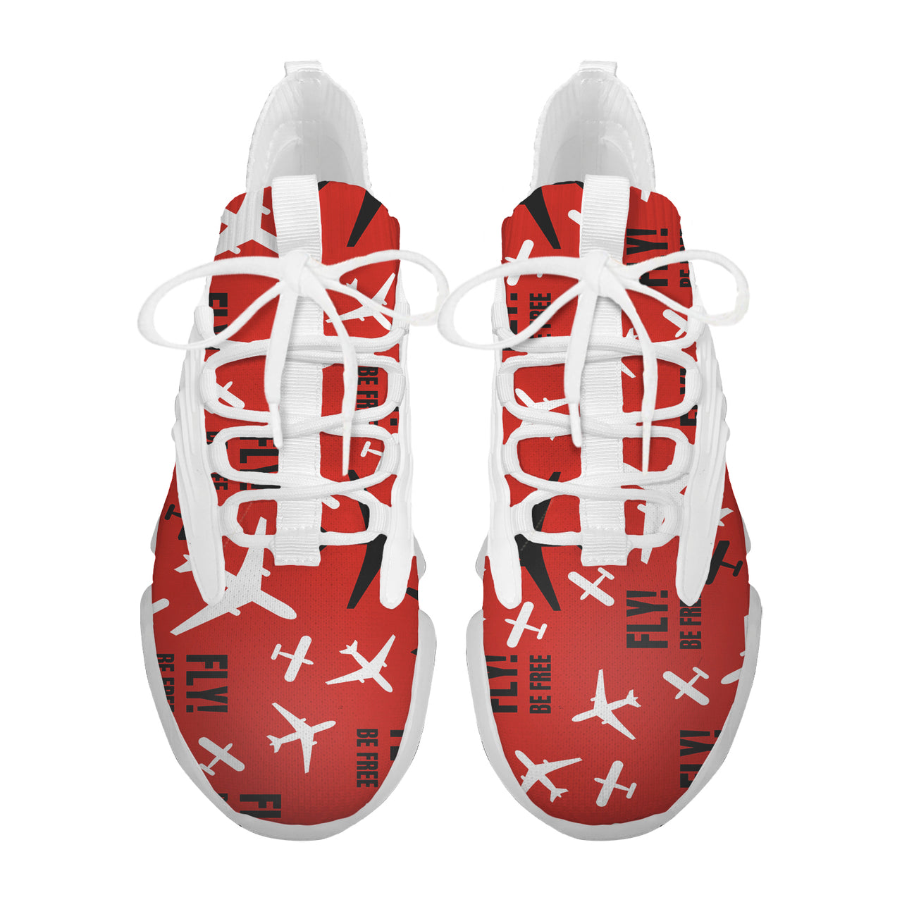 Fly Be Free Red Designed Fashion Running Shoes