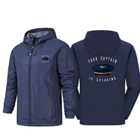 Thumbnail for Your Captain Is Speaking Designed Rain Jackets & Windbreakers