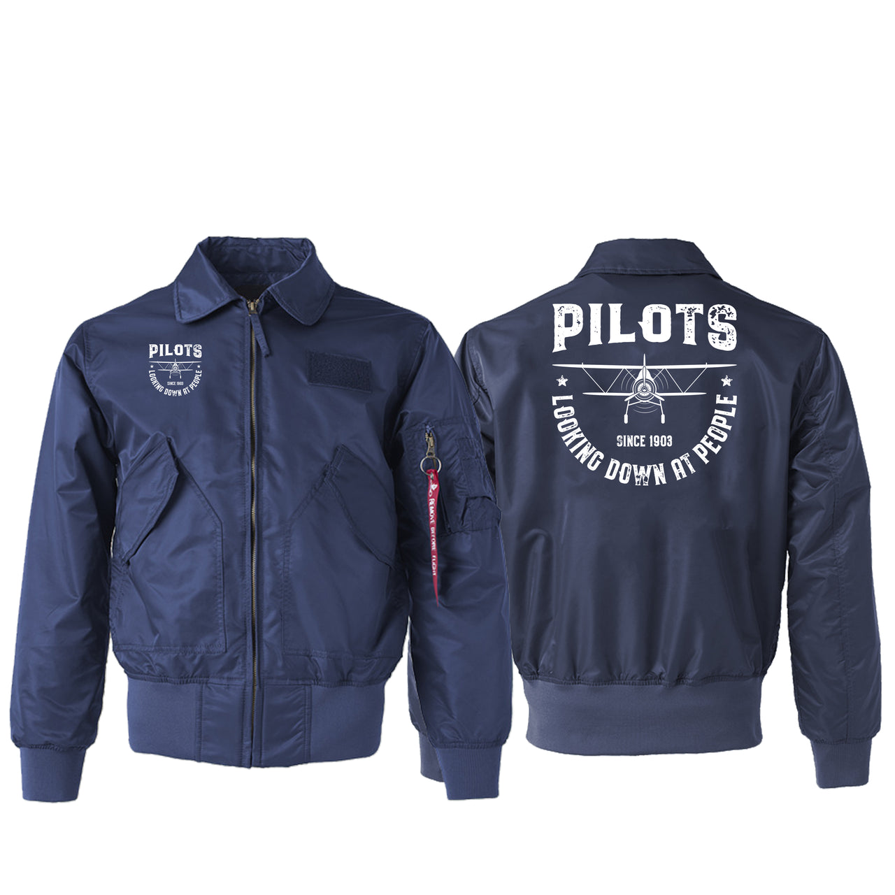 Pilots Looking Down at People Since 1903 Designed Embroidered Patch Attachable Jackets
