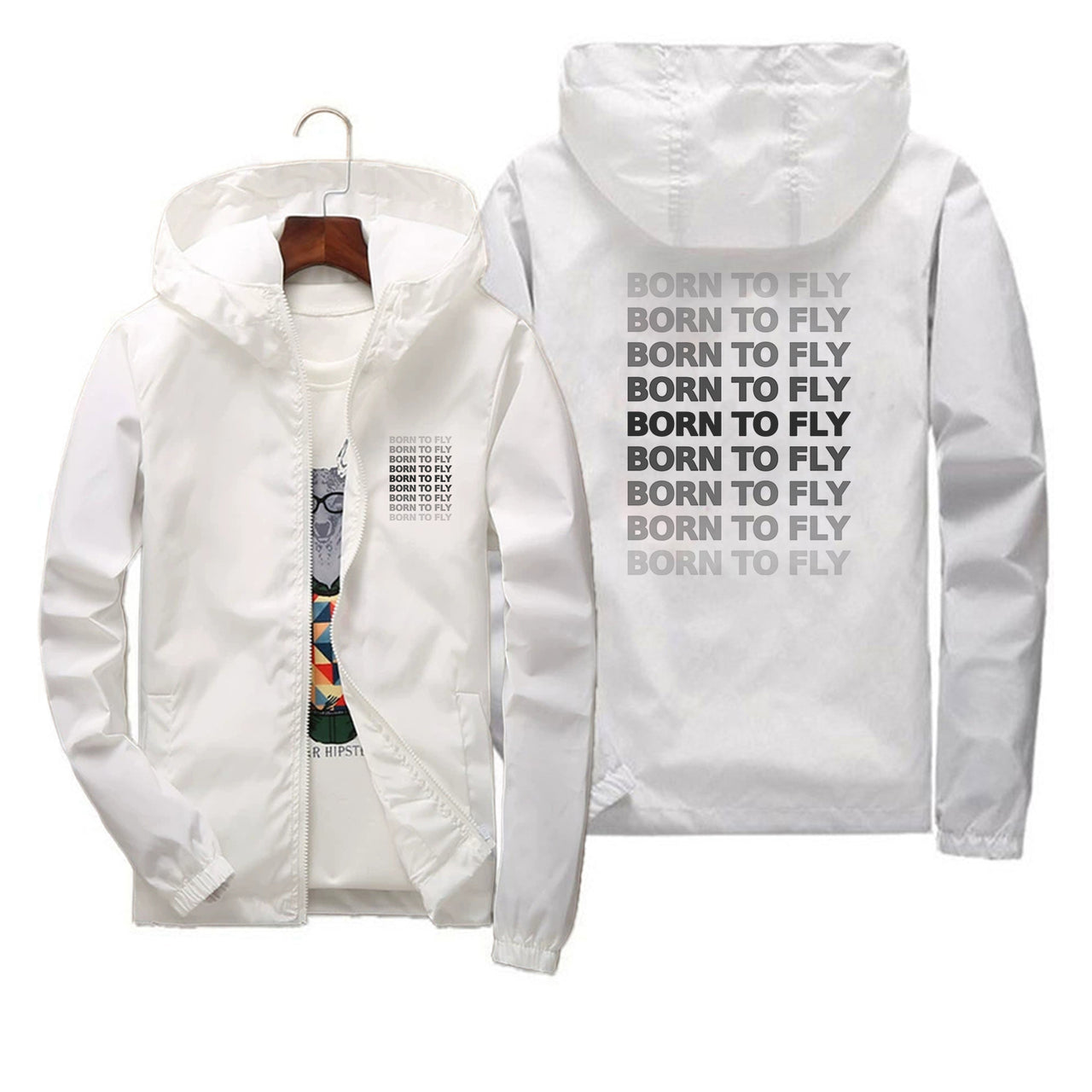Born To Fly Opacity Designed Thin Windbreaker Jackets