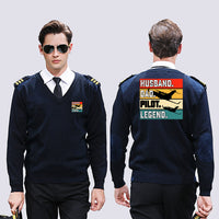 Thumbnail for Husband & Dad & Pilot & Legend Designed Wool Pilot Sweaters