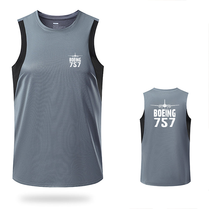 Boeing 757 & Plane Designed Sleveless Quick Dry Sports Tank Tops