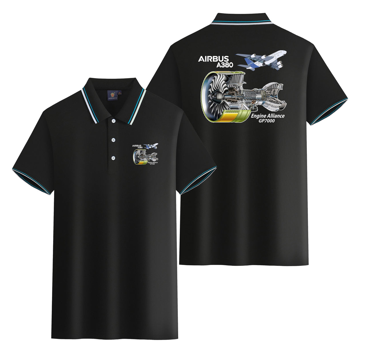 Airbus A380 & GP7000 Engine Designed Stylish Polo T-Shirts (Double-Side)
