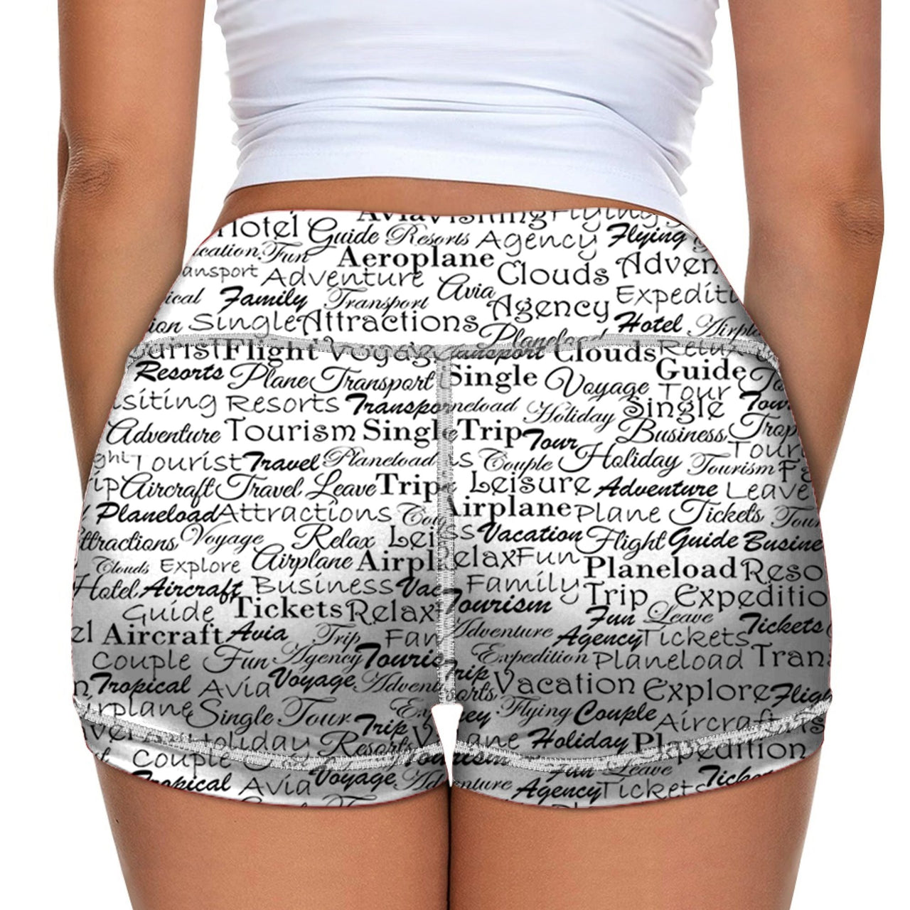 Aviation Lovers Texts Designed Women Yoga Shorts Pants