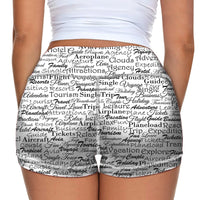 Thumbnail for Aviation Lovers Texts Designed Women Yoga Shorts Pants