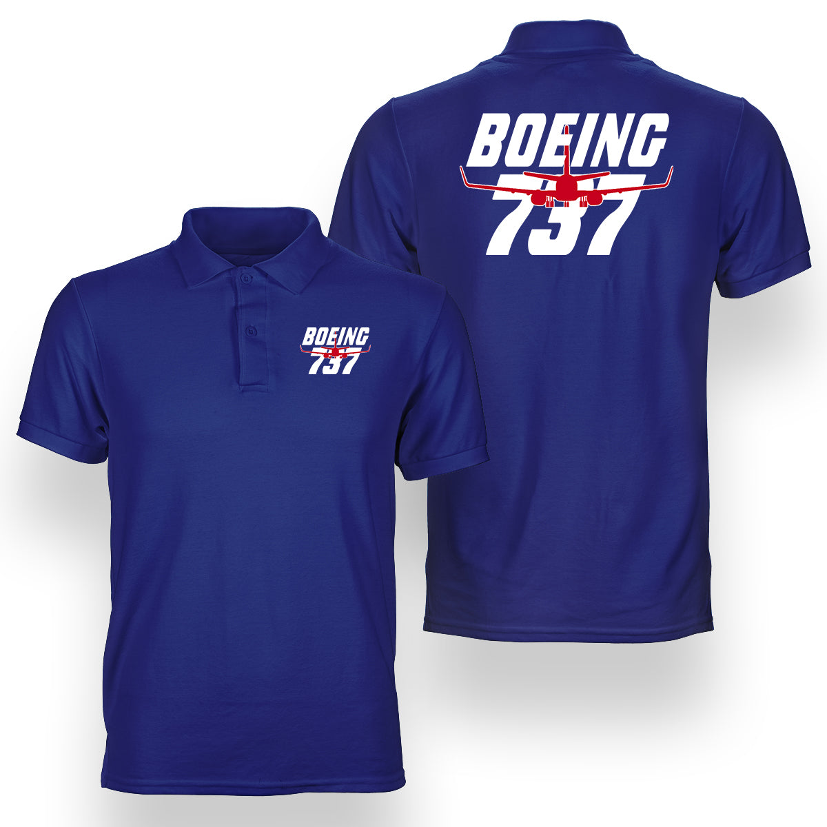 Amazing Boeing 737 Designed Double Side Polo T-Shirts