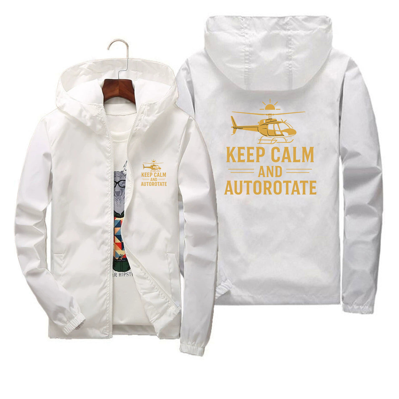 Keep Calm and Autorotate Designed Thin Windbreaker Jackets