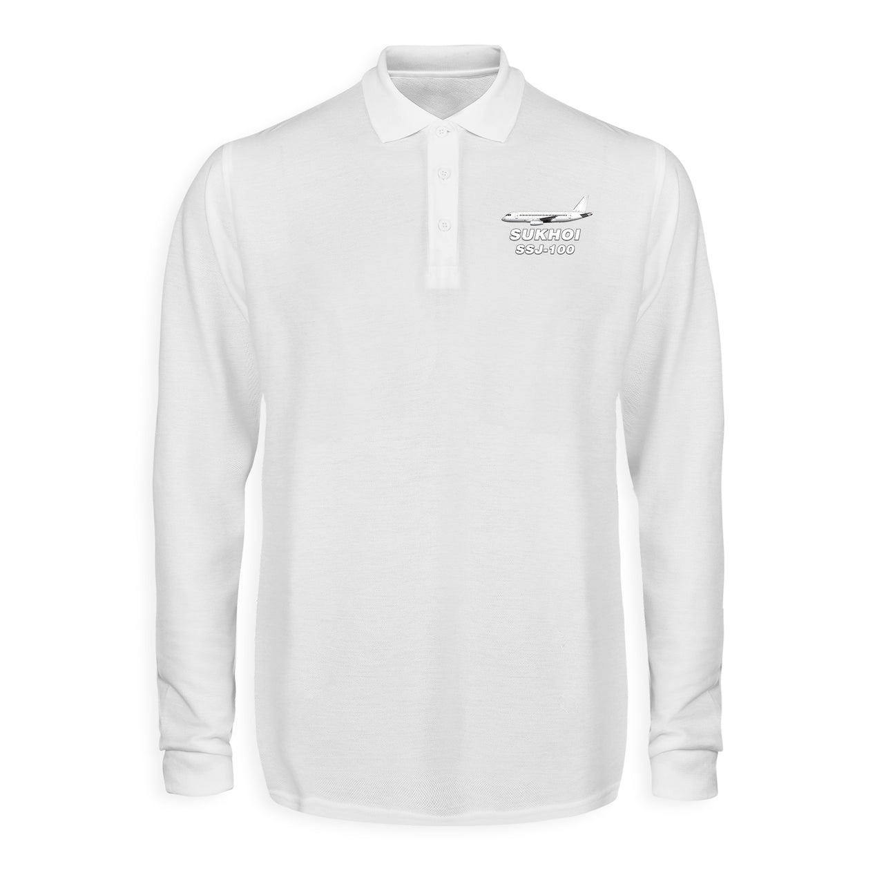 Sukhoi Superjet 100 Designed Long Sleeve Polo T-Shirts