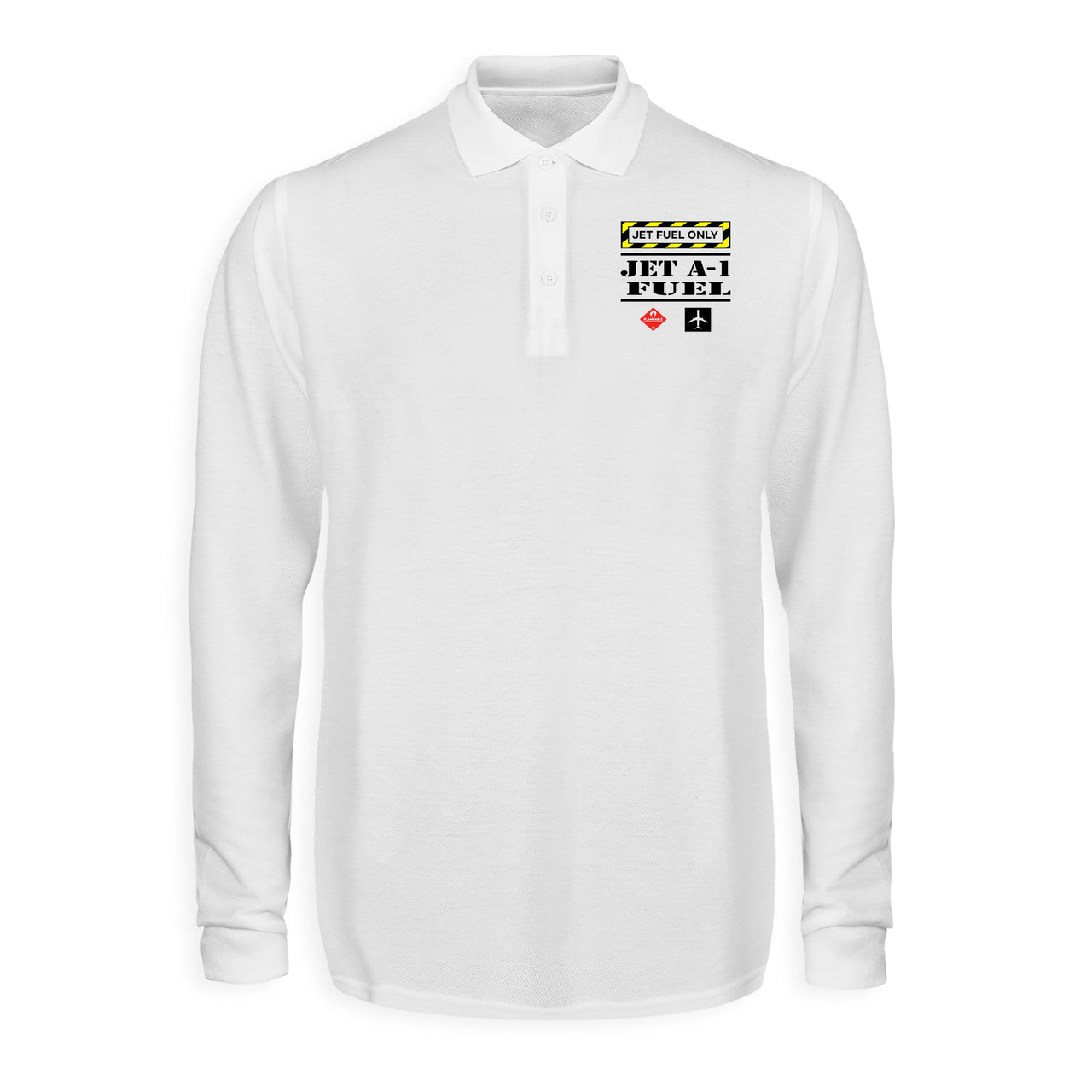 Jet Fuel Only Designed Long Sleeve Polo T-Shirts