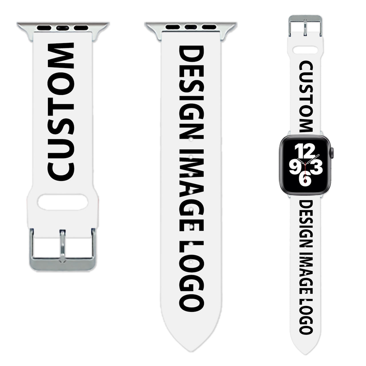 CUSTOM  DESIGN IMAGE LOGO Designed Soft Silicone Apple Watch Bands