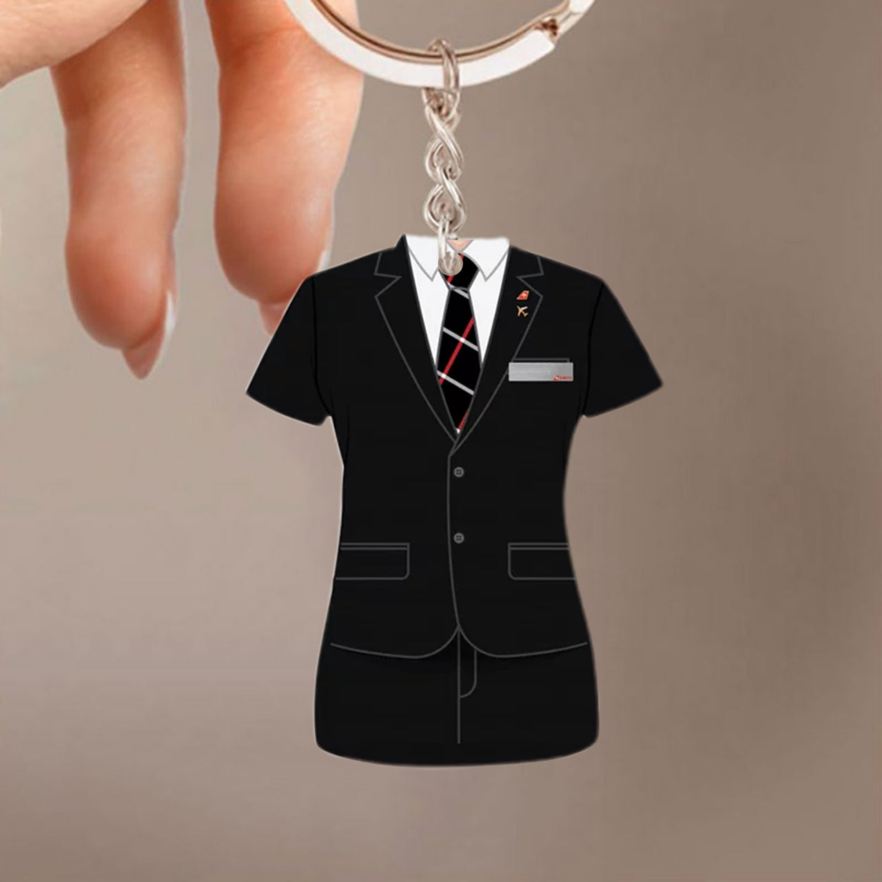 Swiss International Air Lines Airlines Uniform Acrylic Keychain