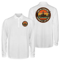 Thumbnail for Retro Apache AH-64 Designed Long Sleeve Polo T-Shirts (Double-Side)