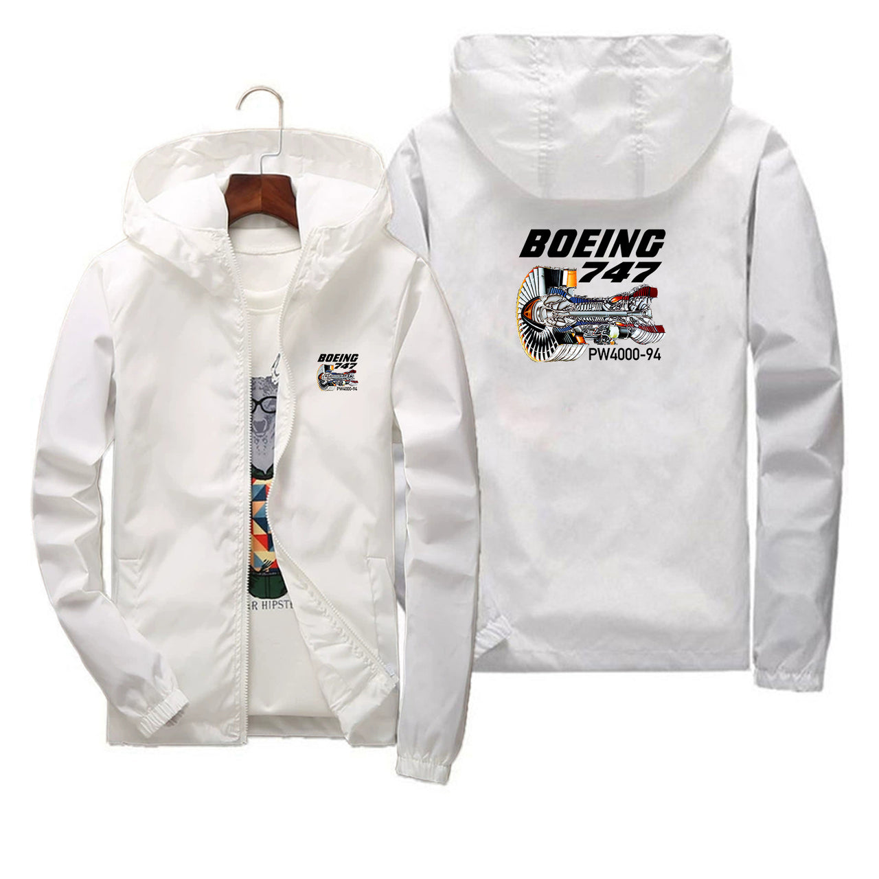 Boeing 747 & PW4000-94 Engine Designed Thin Windbreaker Jackets