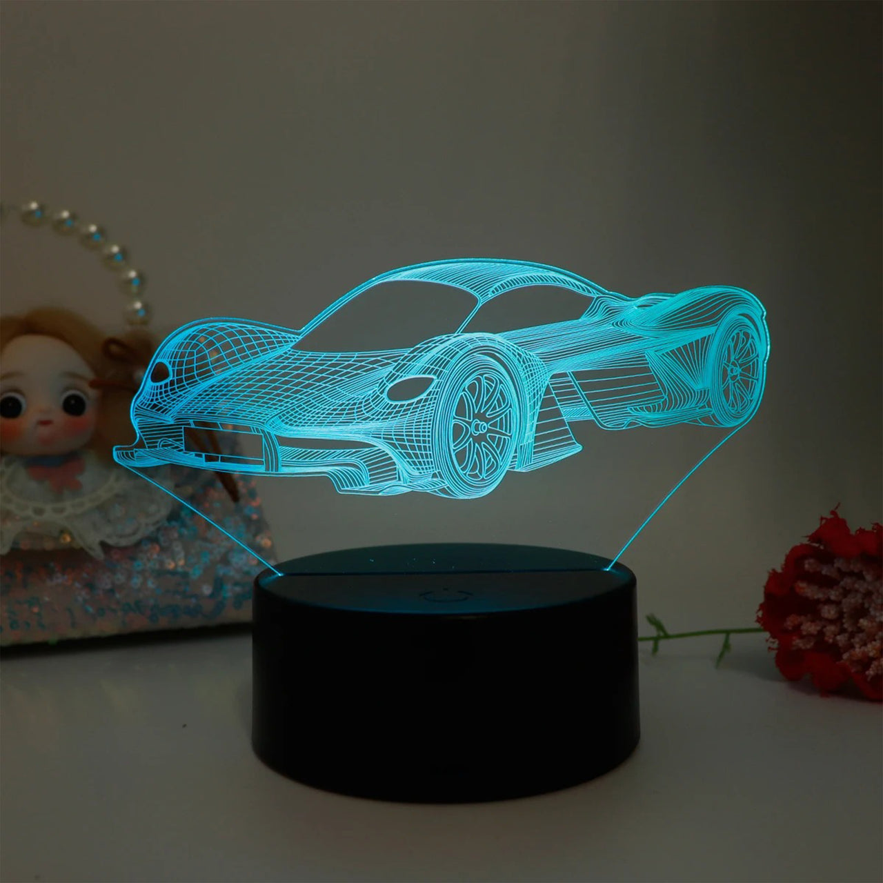 Sports Car Pattern 3D Designed Night Lamp