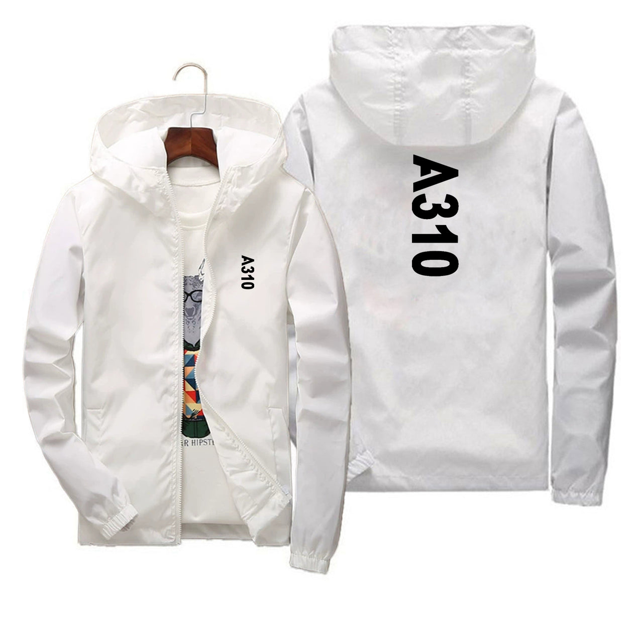 A310 Text Designed Thin Windbreaker Jackets