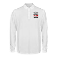 Thumbnail for I Don't Always Stop and Look at Airplanes Designed Long Sleeve Polo T-Shirts