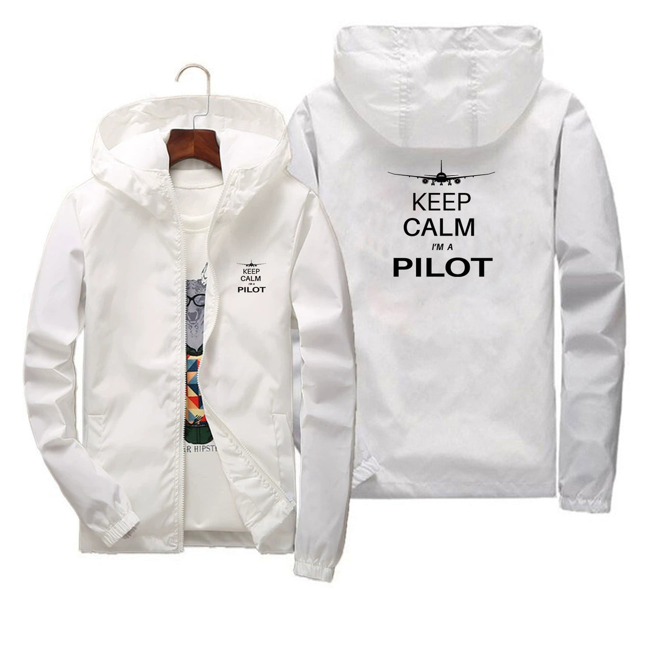 Pilot (777 Silhouette) Designed Thin Windbreaker Jackets