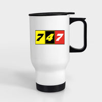 Thumbnail for Flat Colourful 747 Designed Travel Mugs (With Holder)