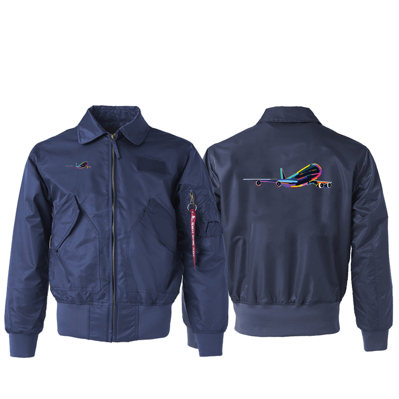 Multicolor Airplane Designed Embroidered Patch Attachable Jackets
