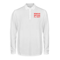 Thumbnail for Remove Before Flight Designed Long Sleeve Polo T-Shirts