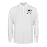 Thumbnail for Pilots Looking Down at People Since 1903 Designed Long Sleeve Polo T-Shirts