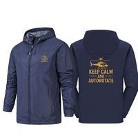 Thumbnail for Keep Calm and Autorotate Designed Rain Jackets & Windbreakers