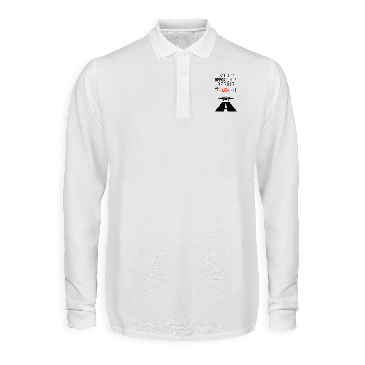 Every Opportunity Designed Long Sleeve Polo T-Shirts