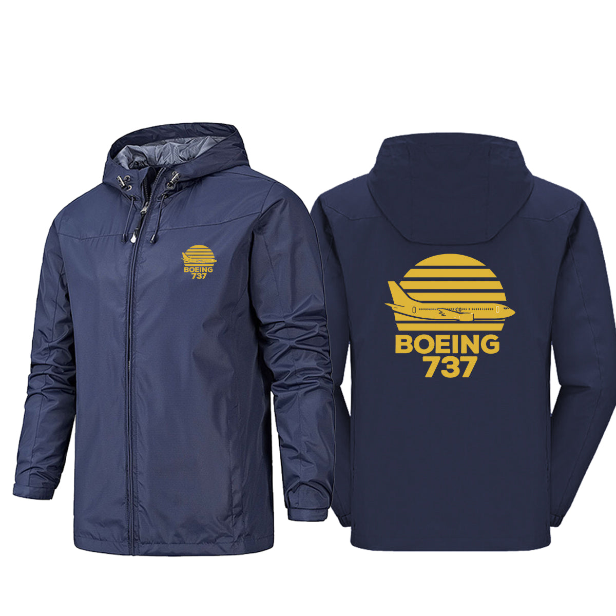 Retro Boeing 737 Designed Rain Jackets & Windbreakers