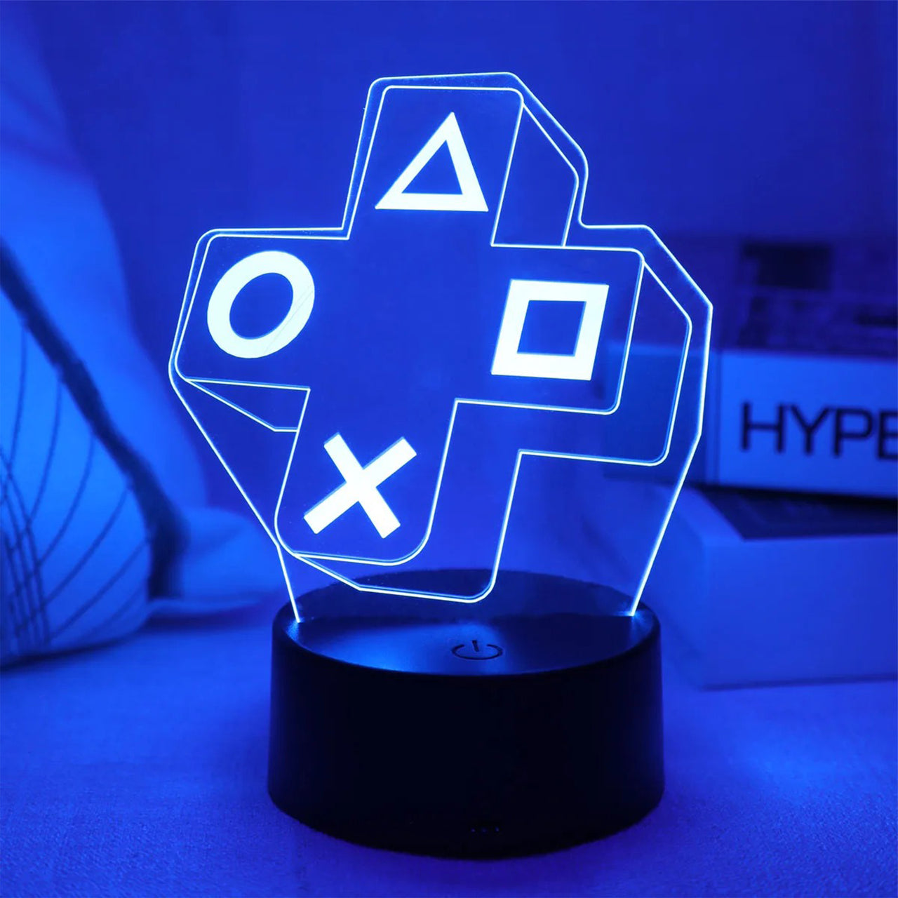 3D Gaming Cross Button Designed Night Lamp