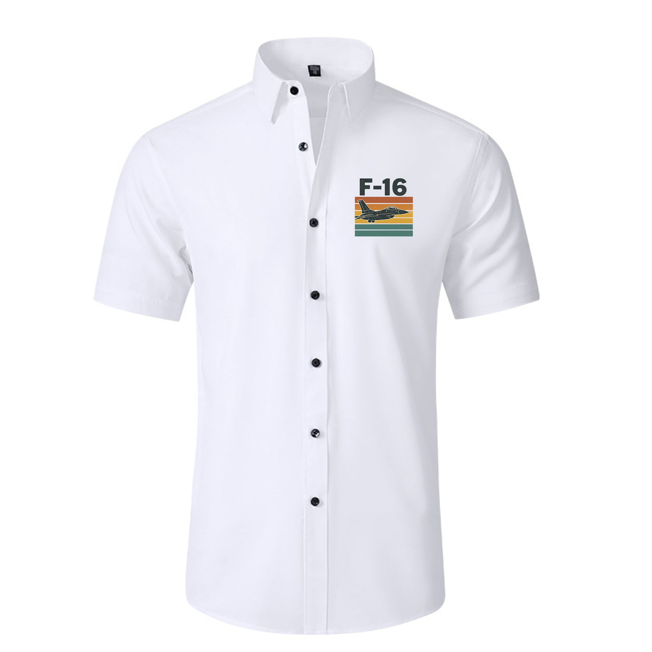 Retro Fighter Jet F16 Designed Short Sleeve Shirts
