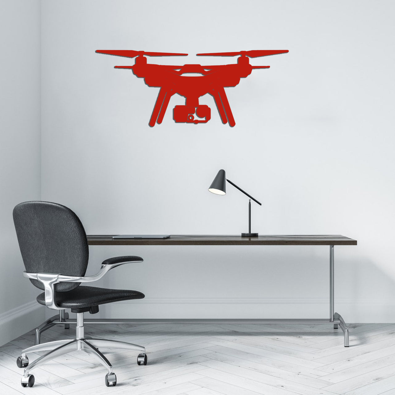 Drone Silhouette Designed Wall Metal Signs