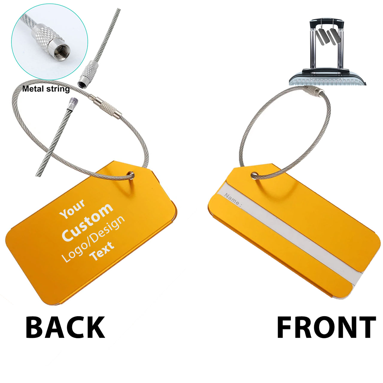 Custom Design Image Logo Designed Fashion Metal Luggage Tags